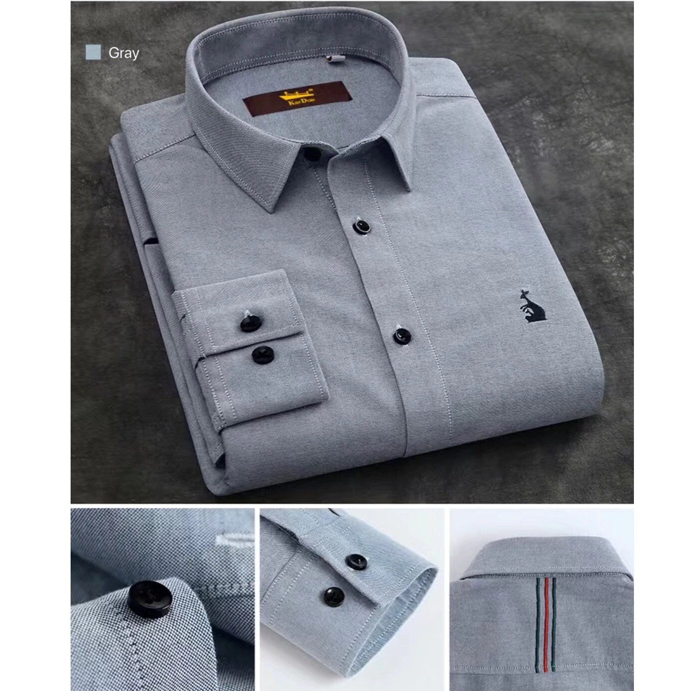 100 Cotton Long Sleeves Embroidery Business Shirt