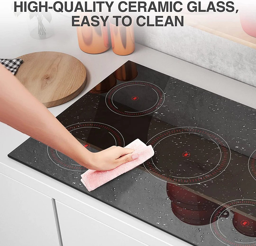 Electric Cooktop 36 inch, ANHANE Builtin Electric Cooktop 5 Burner