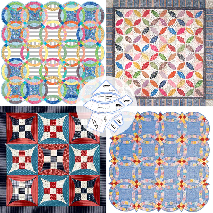 Diversified Double Wedding Ring Quilt Template Set