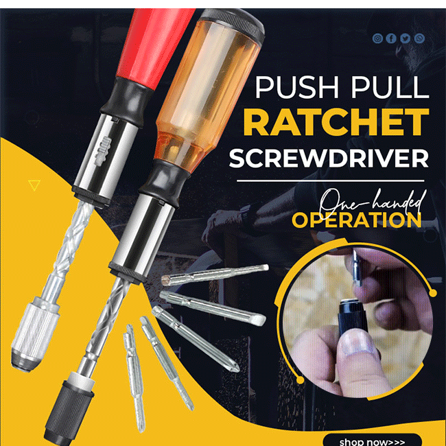 Push Pull Ratchet Screwdriver Set