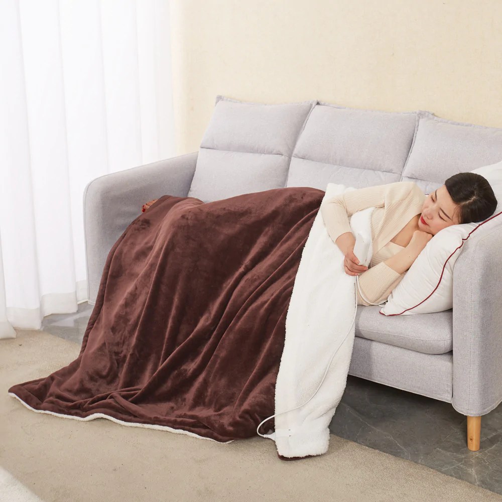 Flannel Sherpa Heater Blanket Electric USA 110V