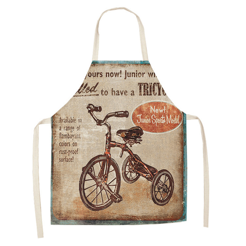 Linen Kitchen Apron Retro Car