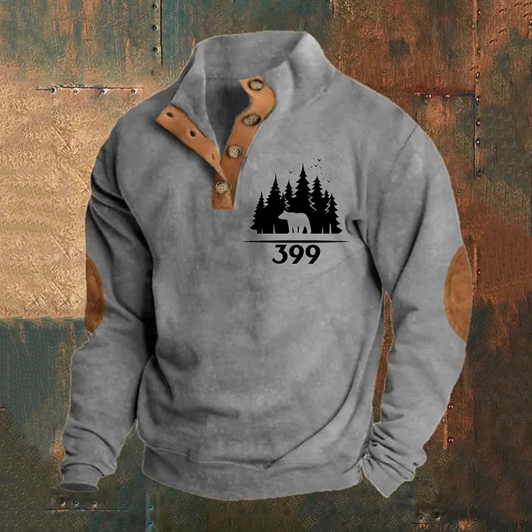 Comstylish Men's Grizzly 399 Teton Queen 19962024 Print Stand Collar