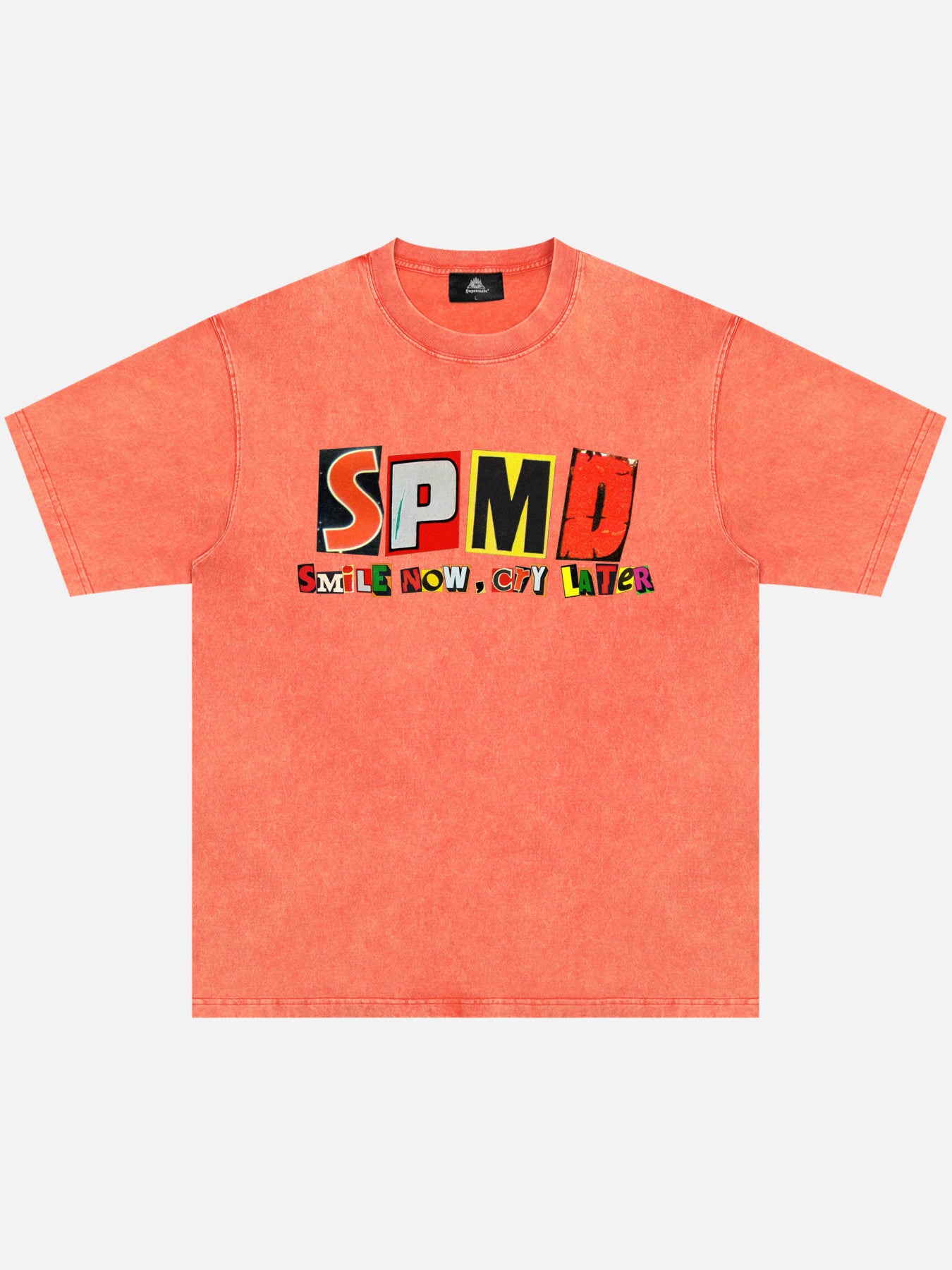 Sticker Letter Wash Print Tshirt