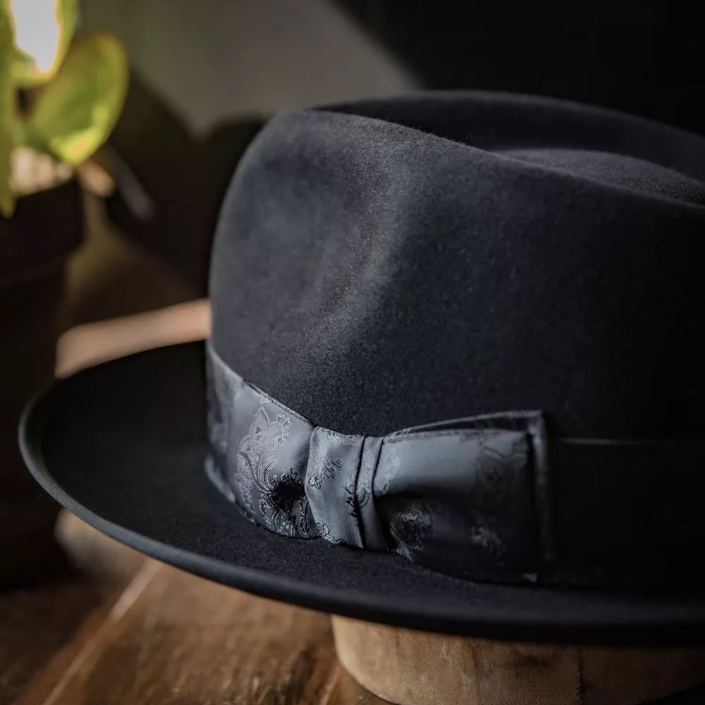 Bespoke Handmade Fedora Special hat bandBlack