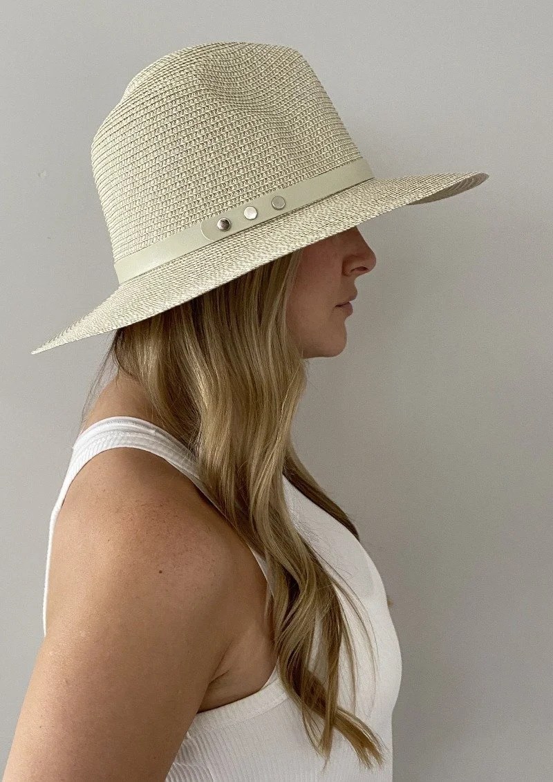 Charlie Straw Fedora Hat For Women Extra Large 4Inch Brim UPF 50+ Fits