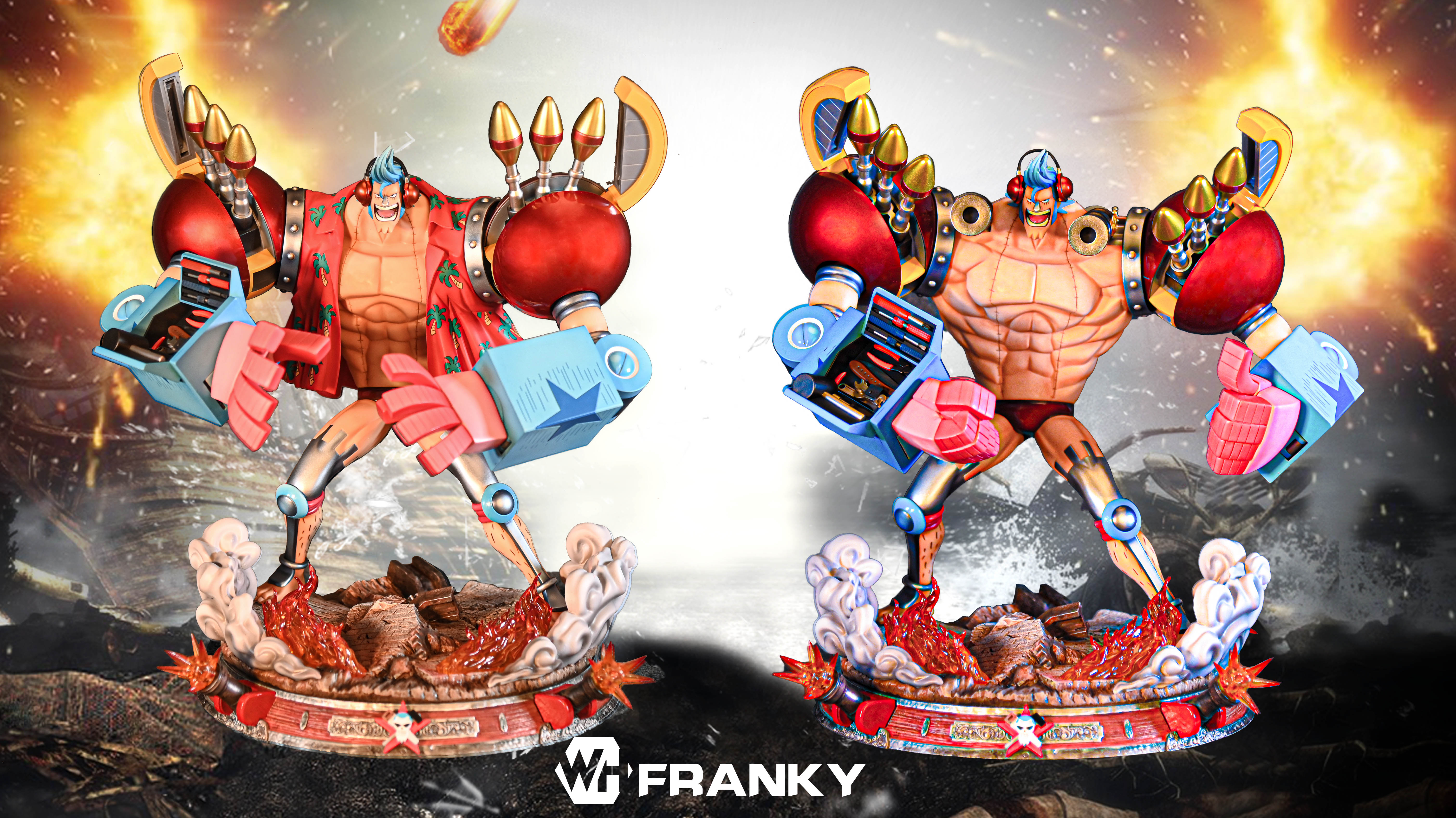 POP Scale Two Years Later Franky ONE PIECE Resin Statue WHStudio