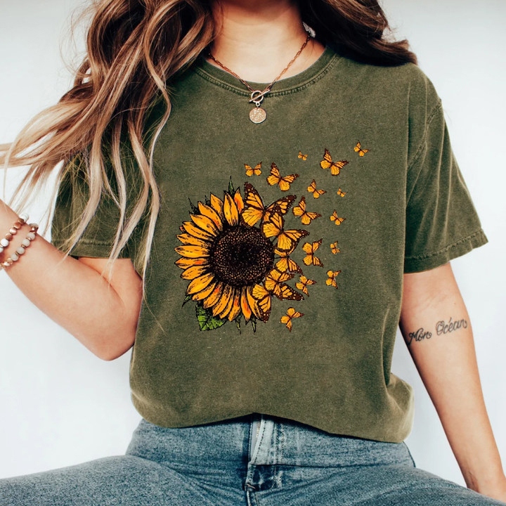 Sunflower Butterfly Tshirt