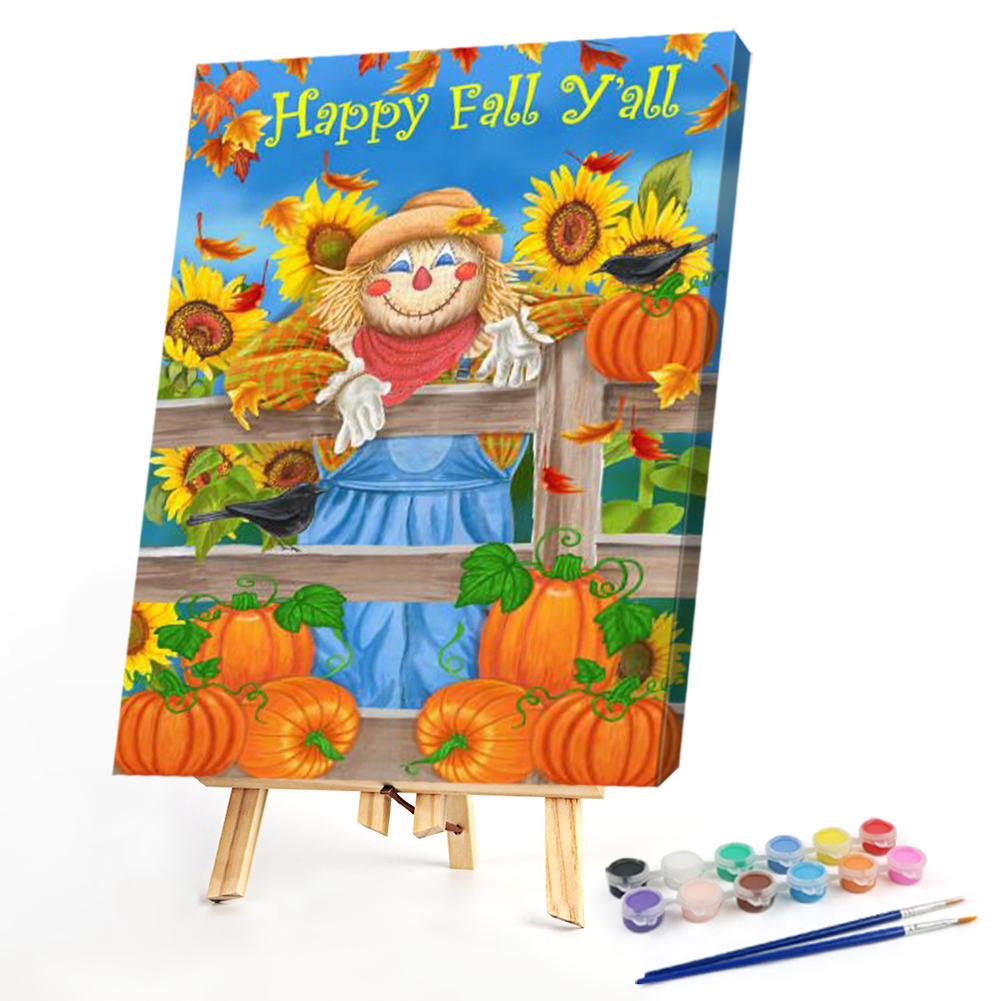 Scarecrow In SunflowerPaint by Numbers 40*50cm
