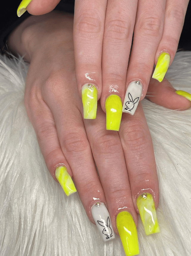 Neon Yellow Nail Designs for Summer 2023Morovan
