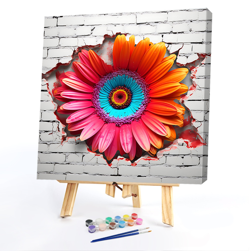 Flowers WallPaint By Numbers Acrylic Painting 40*40CM