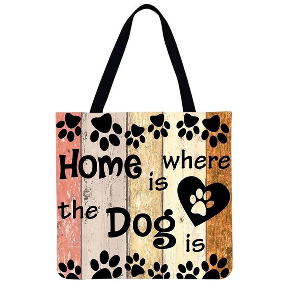 Footprint letters Linen Tote Bag