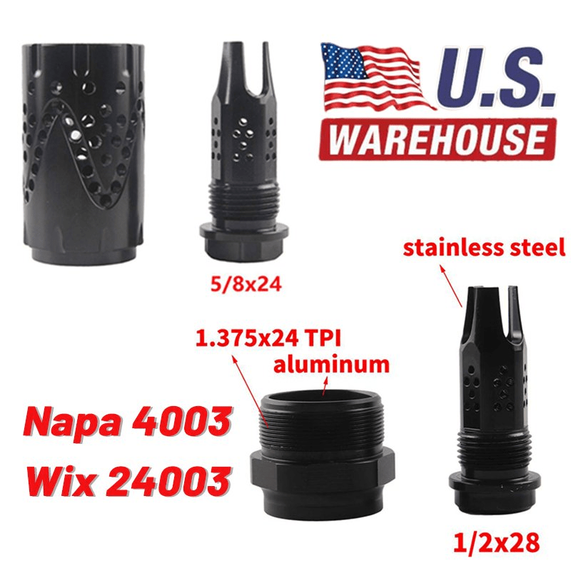 Fuel Filter 1/2x28 5/8x24 black muzzle devices flash mounts with 1