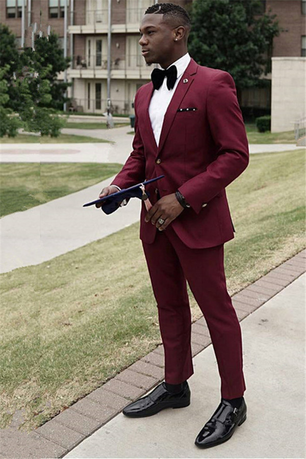 Bellasprom Classy TylerBespoke Burgundy Suit Foy Guys With