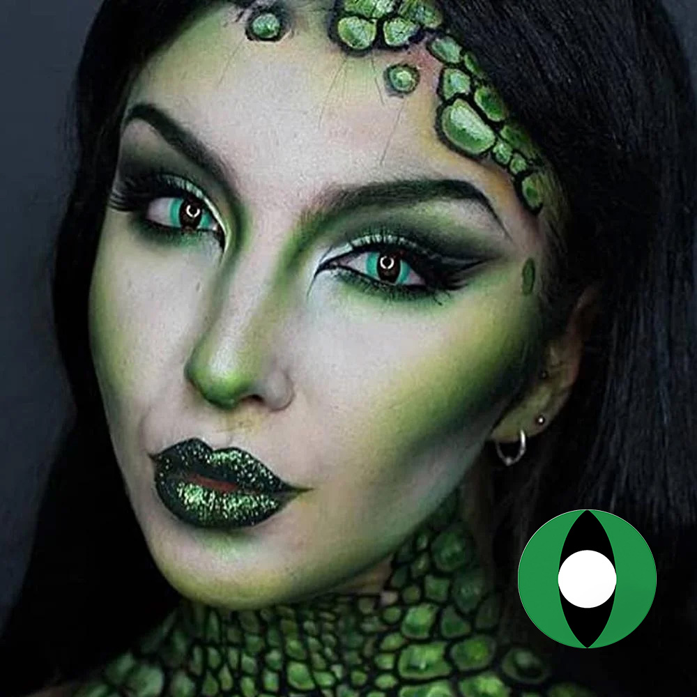 Green Cat Eye Halloween Contacts