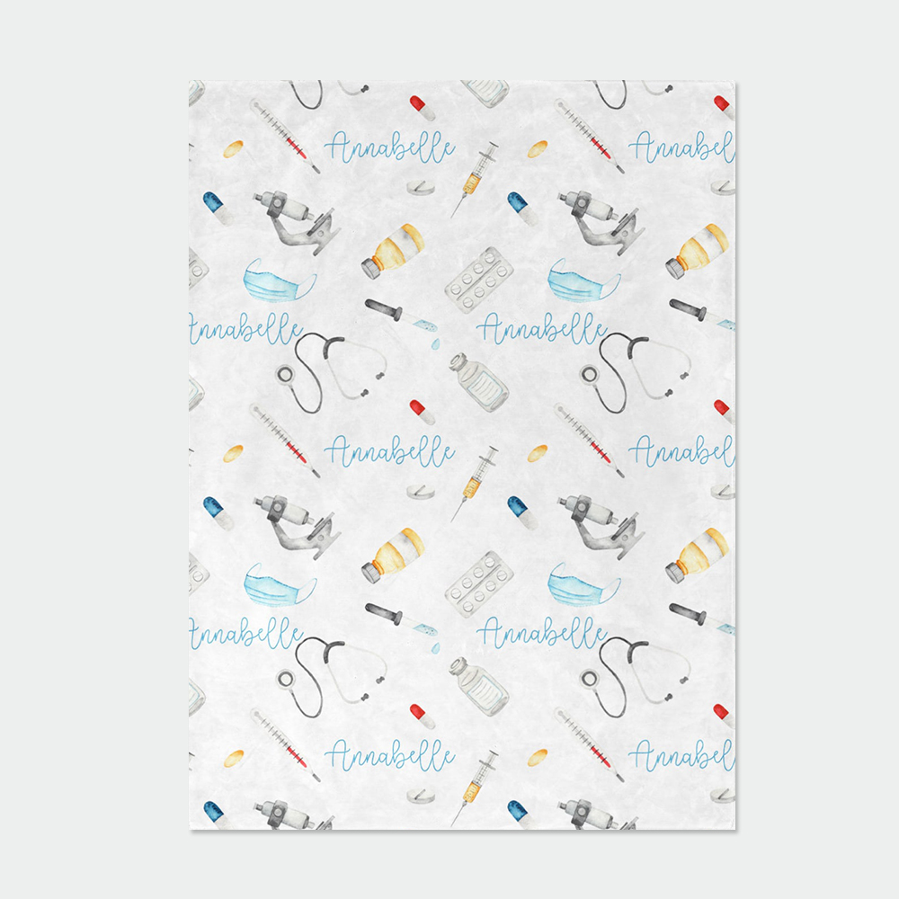 Personalized Doctor Nurse Blanket Personalized Baby BlanketDuckbe