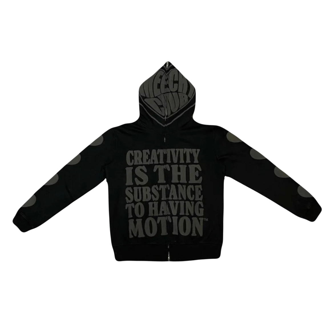 Creativity is the substance to having motion zip up hoodie