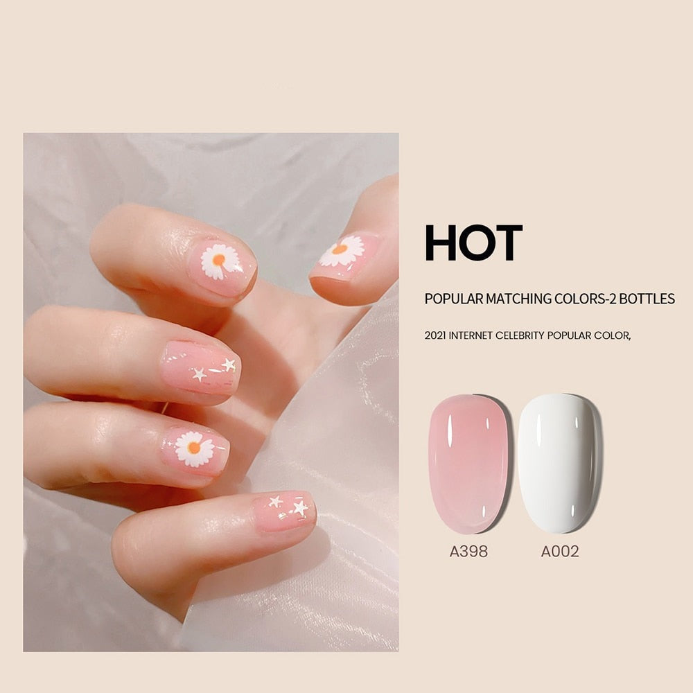 MAYCHAO 7.3ml Transparent Jelly Gel Nail Polish Pink Gel Semi Permanent