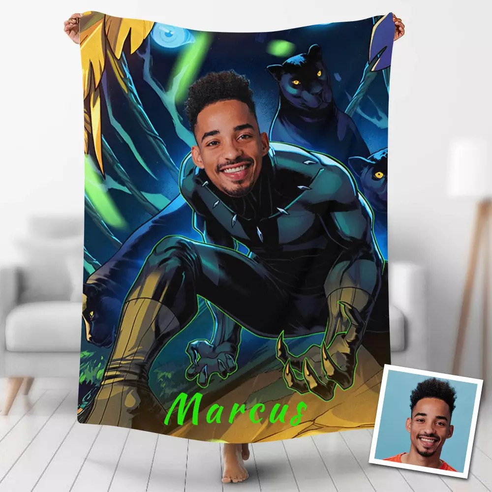 Custom Blankets Personalized Black Panther Blanket