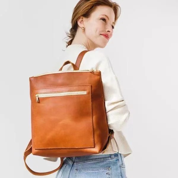 Ladies leather backpack