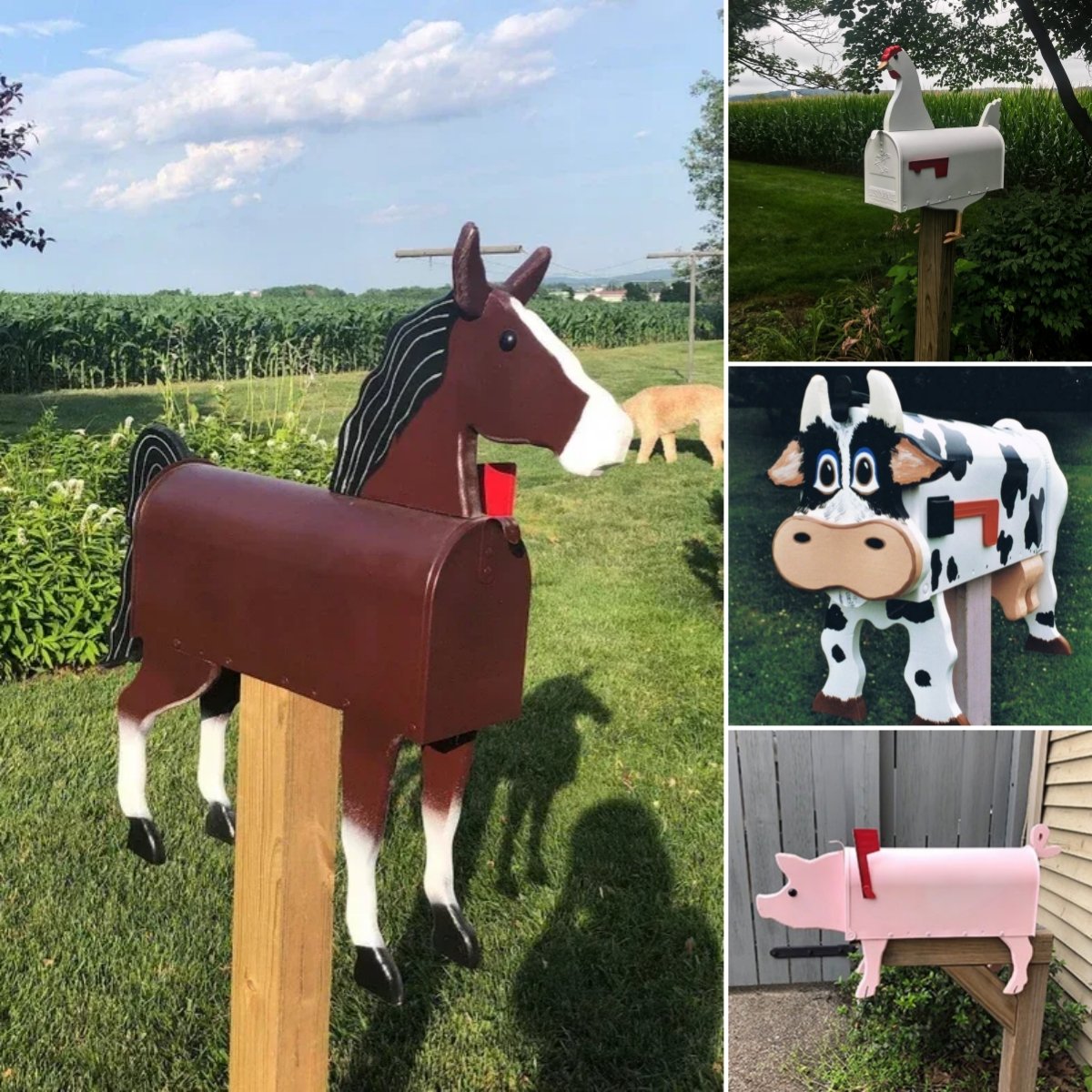 UNIQUE MAILBOX FARM ANIMAL MAILBOXES