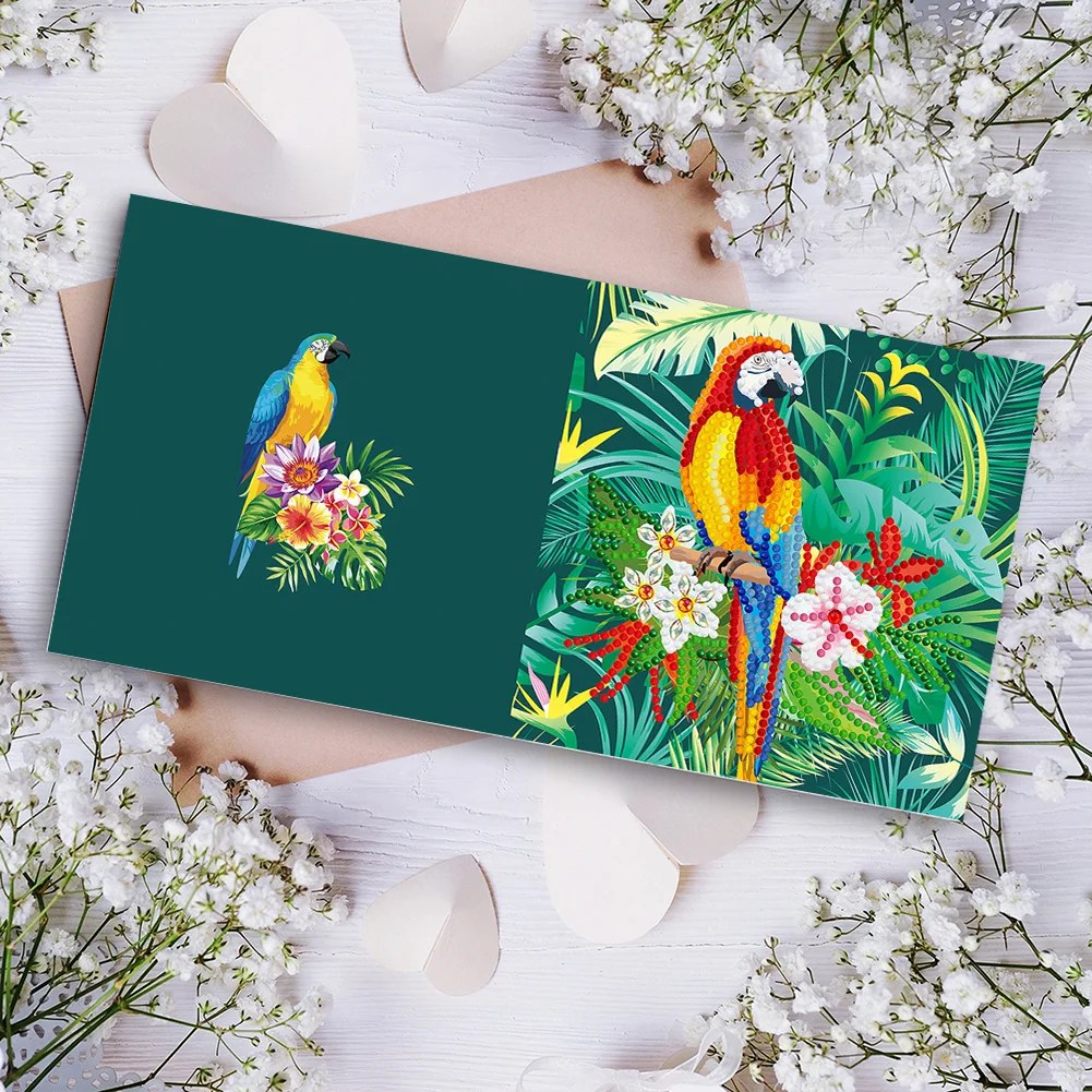 12x DIY Diamond Painting Greeting Cards Birthday Thanks Embroidery Postcard