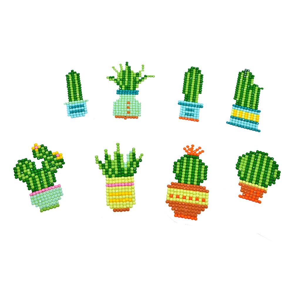 DIY Full Drill Round Green Plants Diamond Painting Puzzle Children Stickers