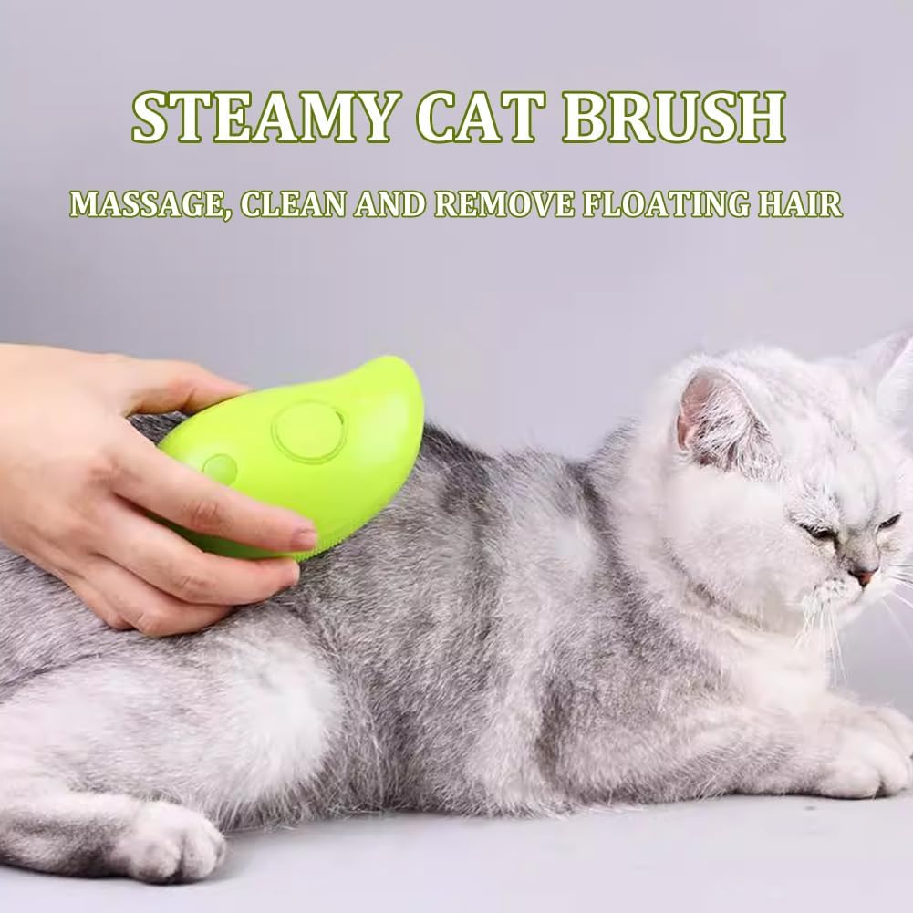 Steamy Cat Brush 2024 Best Steam Cat Brush, 3in1 Cat Steamy Brush