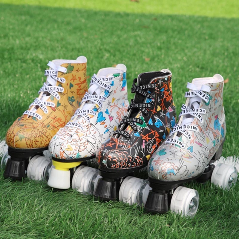 Colorful Graffiti Roller Skates