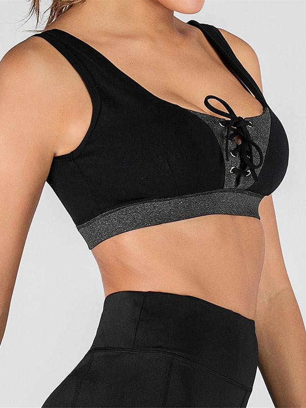 Wrap Contrast Color Bandage Sports Bra