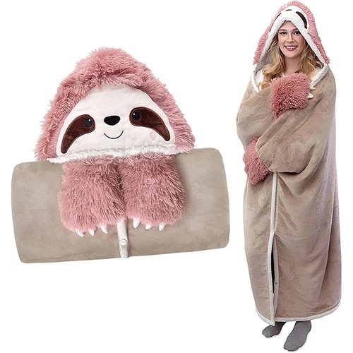 Wearable Hooded Blanket for Adults