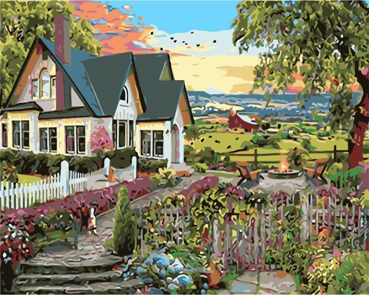 DIY Painting By Numbers Idyllic house
