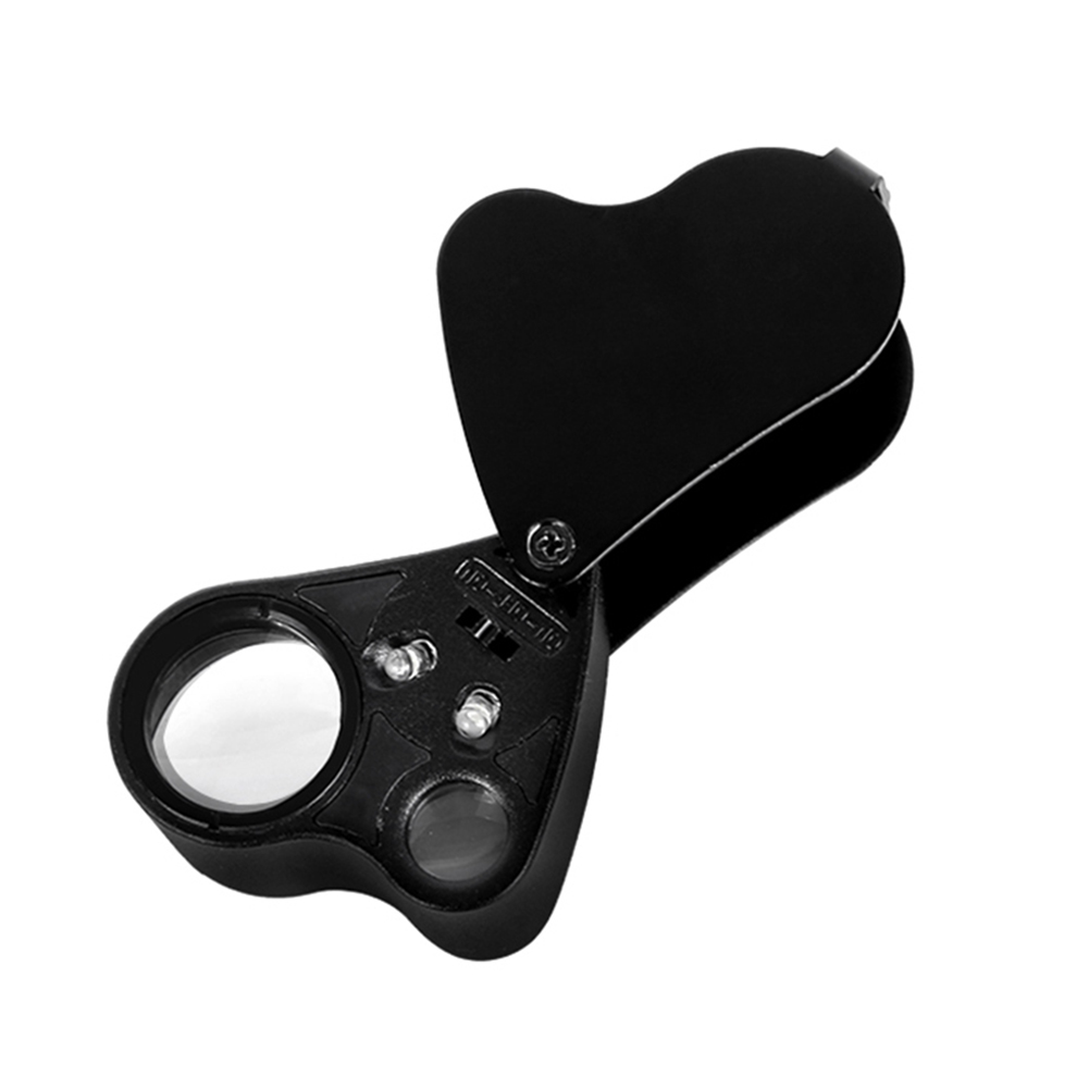 Portable 30x/60x Glass Magnifier with Light for Jewelry and Other Uses