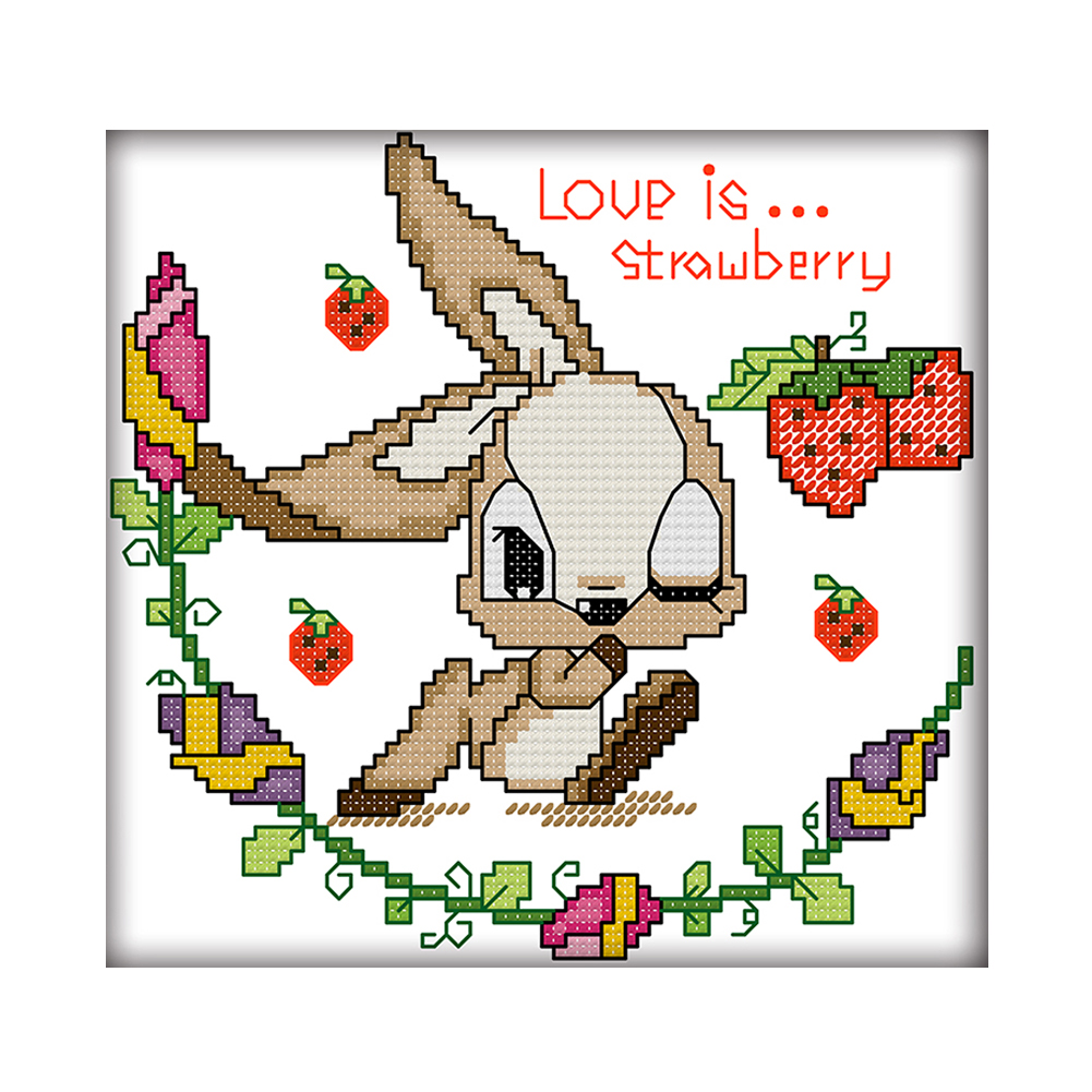Rabbit14CT Stamped Cross Stitch Kit(18*18cm)
