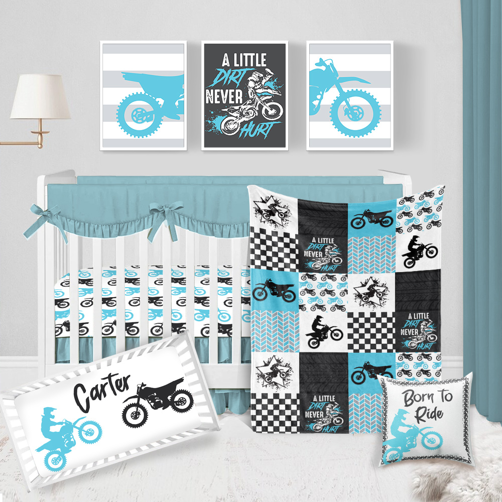 Dirt Bike Baby Crib Bedding Set, Motocross NurseryDuckbe