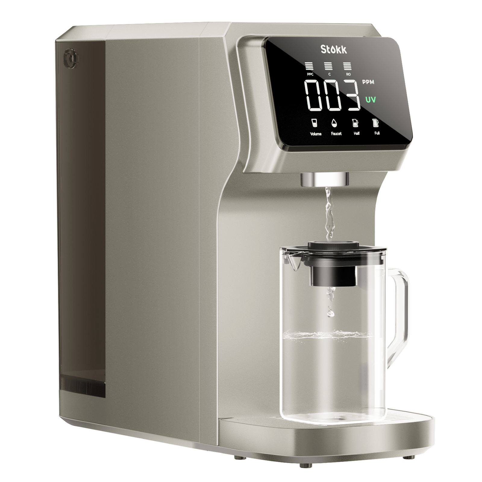 Stokk T1 UV Countertop Reverse Osmosis Water Filter, Carafe Alkaline