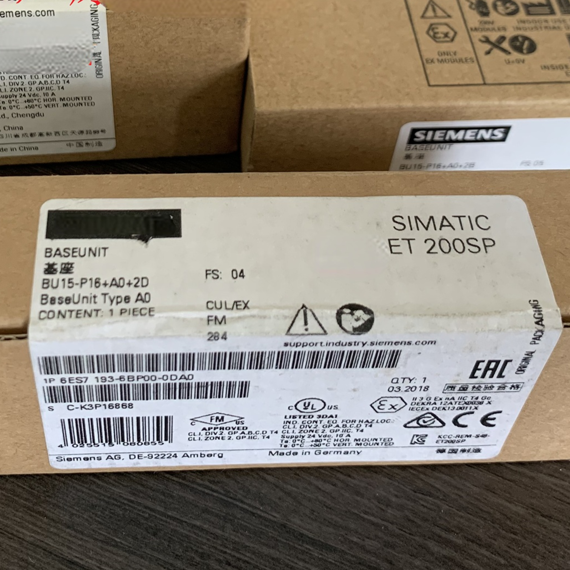 Siemens 6ES7193-6BP00-0BA0 ET200SP Basic Unit Module US Fast 6ES7193