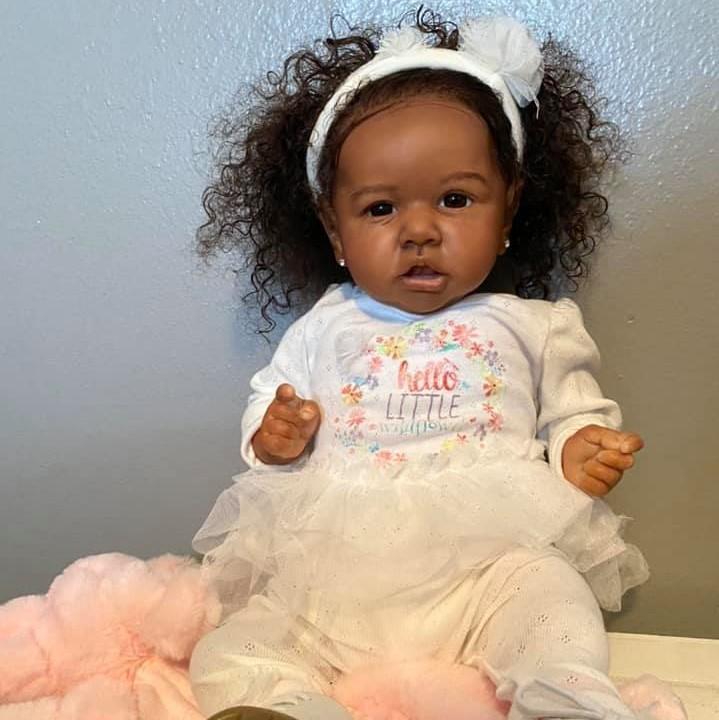 African American 20'' Diaz Real Looking Lifelike Black Reborn Baby Doll