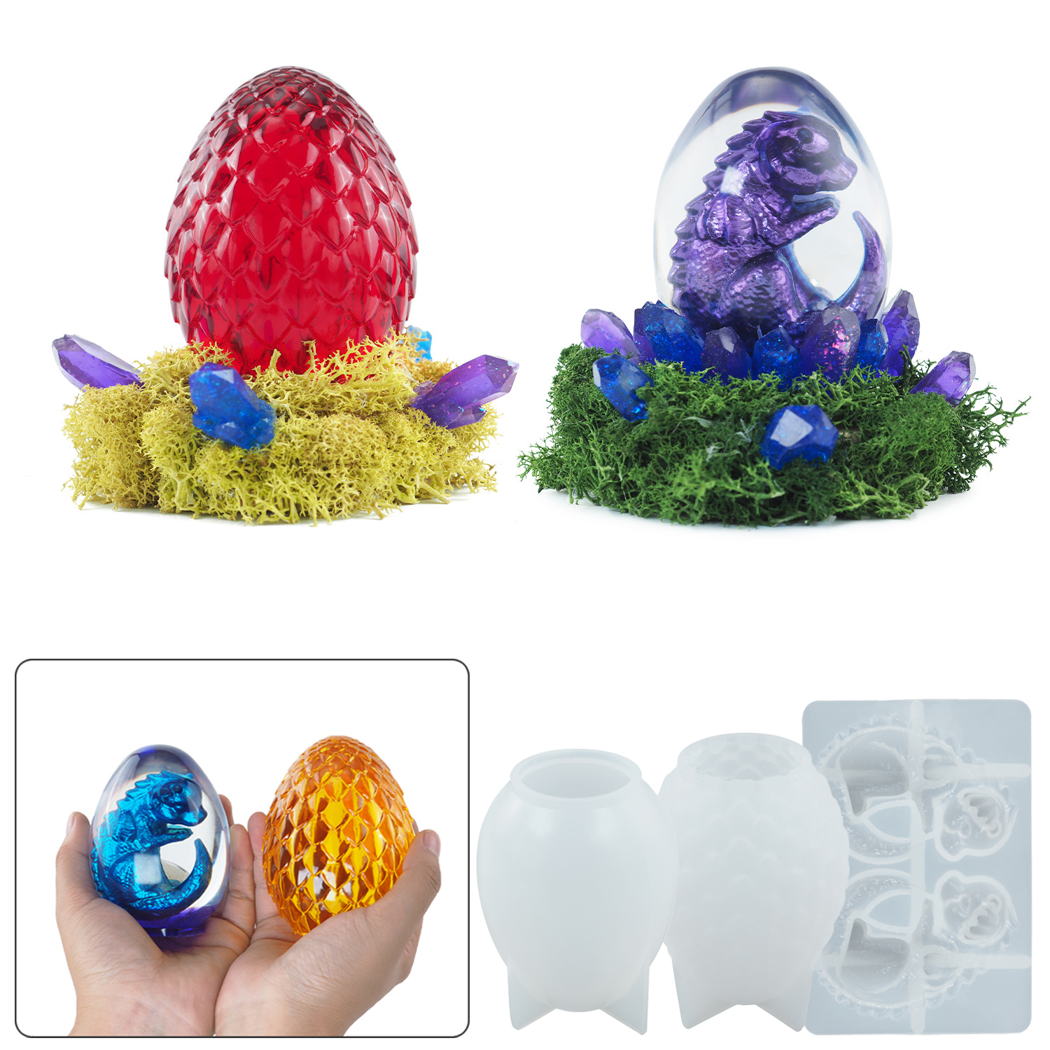 3D Dragon Egg Silicone Resin Molds Set