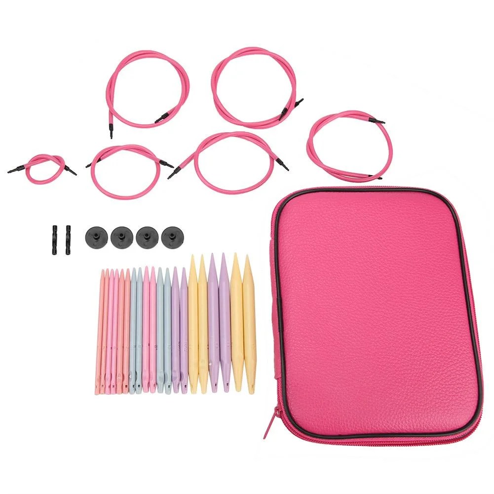 10 Pairs Plastic Change Head Circular Knitting Needle Crochet Hooks Set