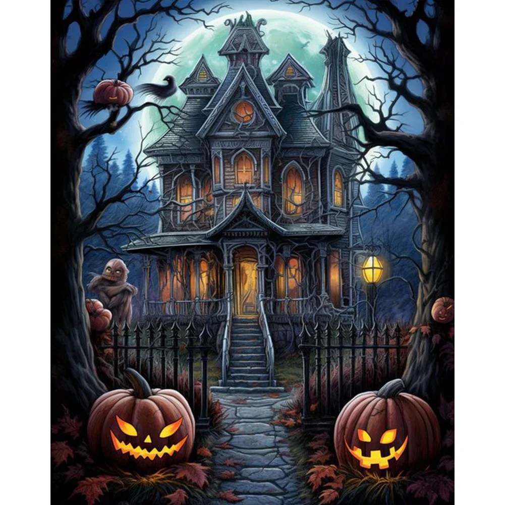 Halloween Haunted HousePaint by Numbers Acrylic Painting 40*50CM