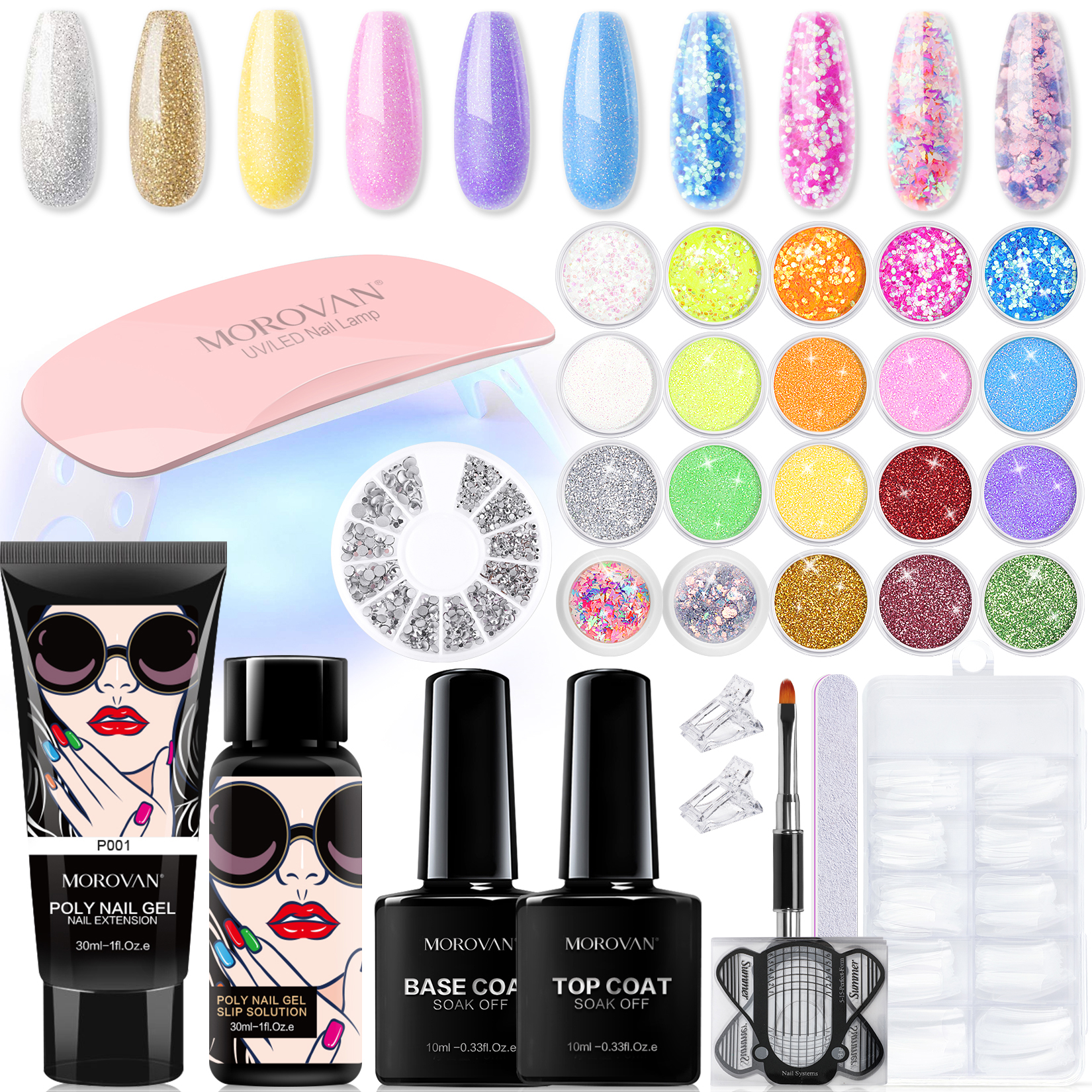 Morovan Poly Nail Gel Kit At Home The best allinone nail kit.