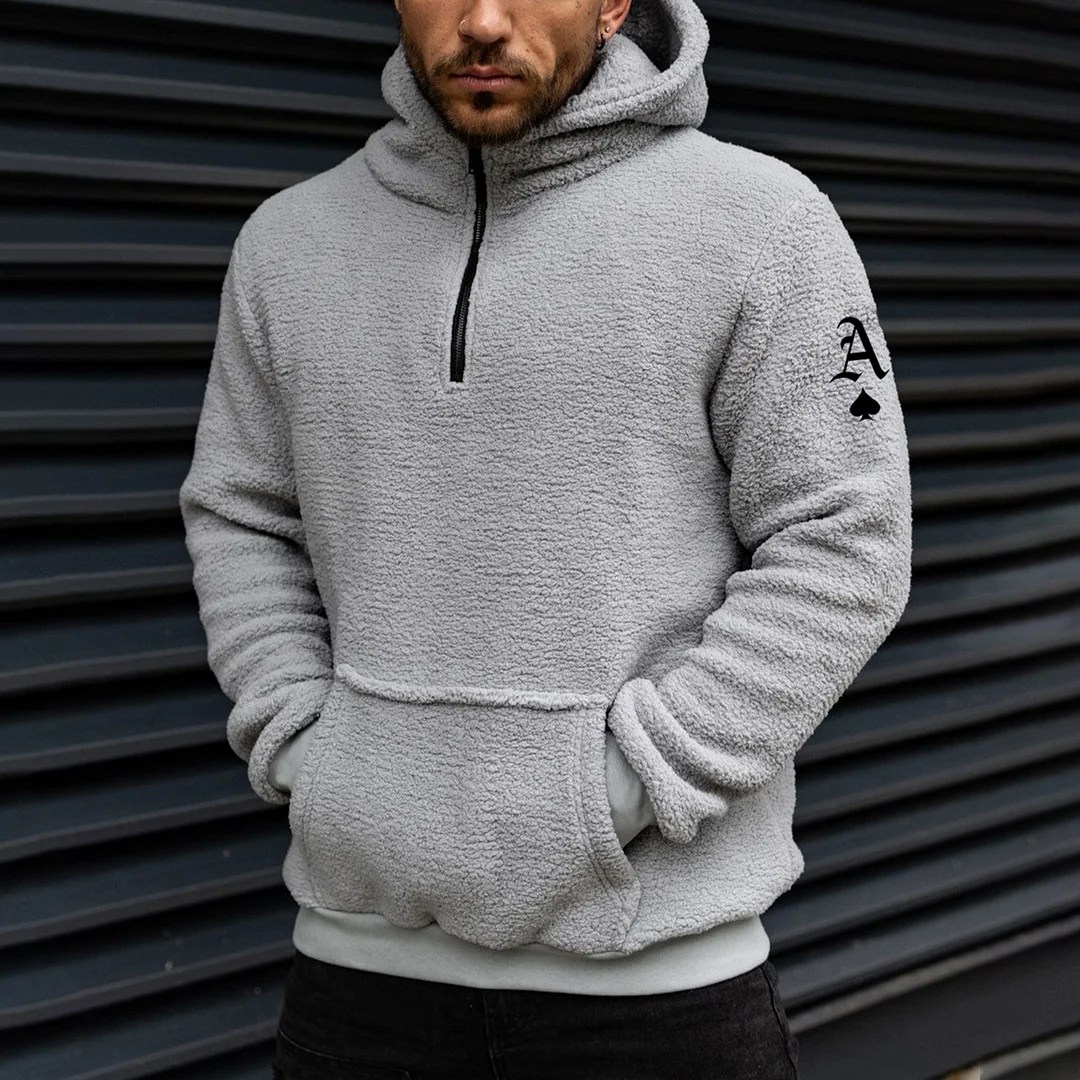Ace Of Spades Men's Casual Sherpa Hoodie