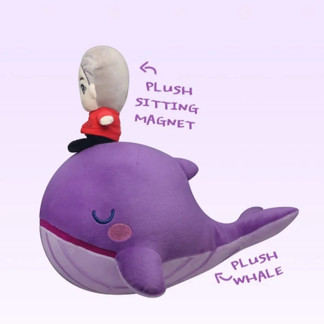 BTS TinyTan official Plush Doll Whale Purple color KPop Stuffed Toy Mascot