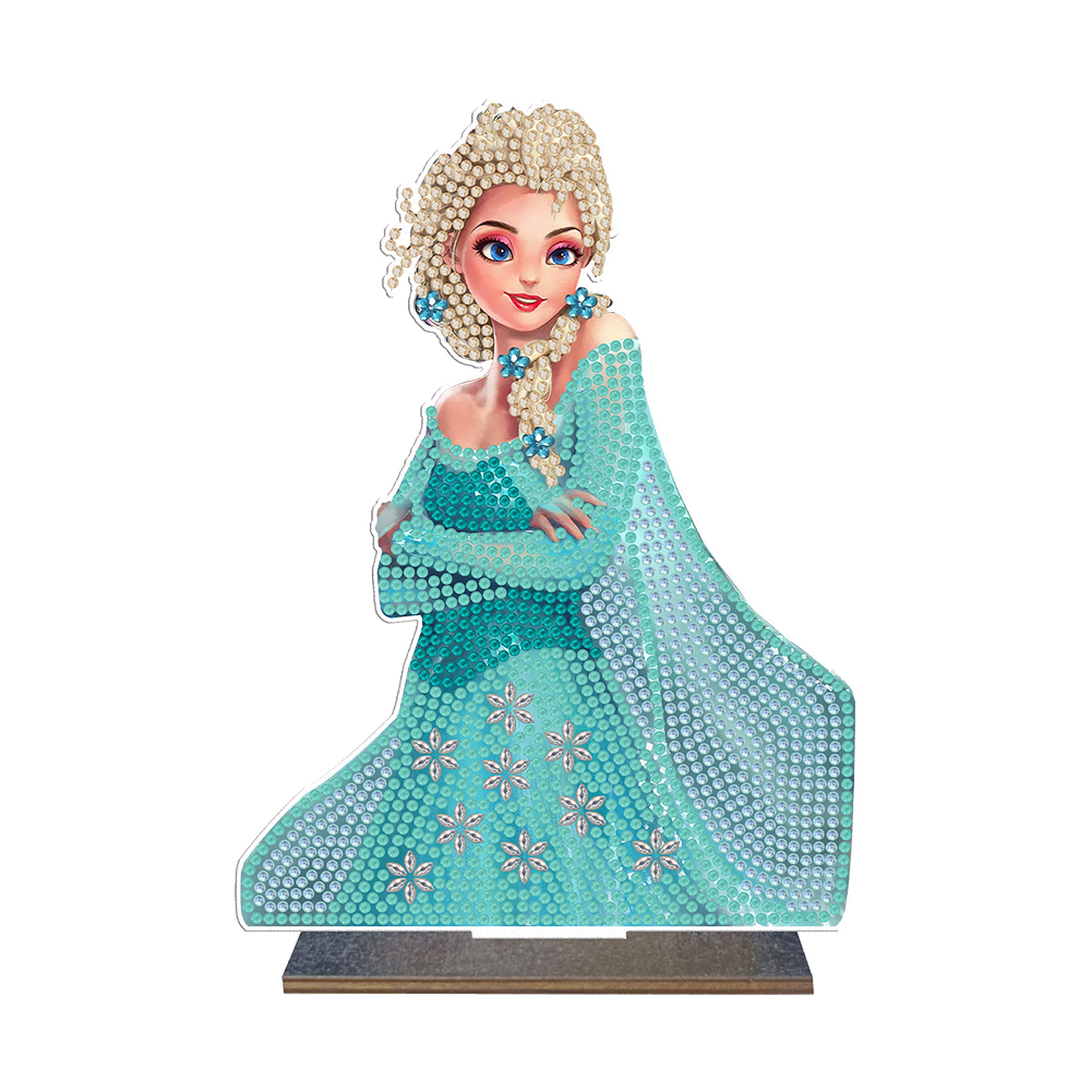 DIY Diamond Painting Decor Wooden Desk Ornaments Elsa