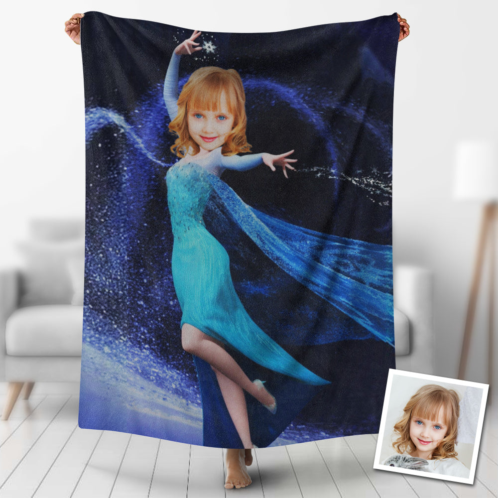 Custom Blankets Personalized Photo Dancing Elsa Girl Blanket