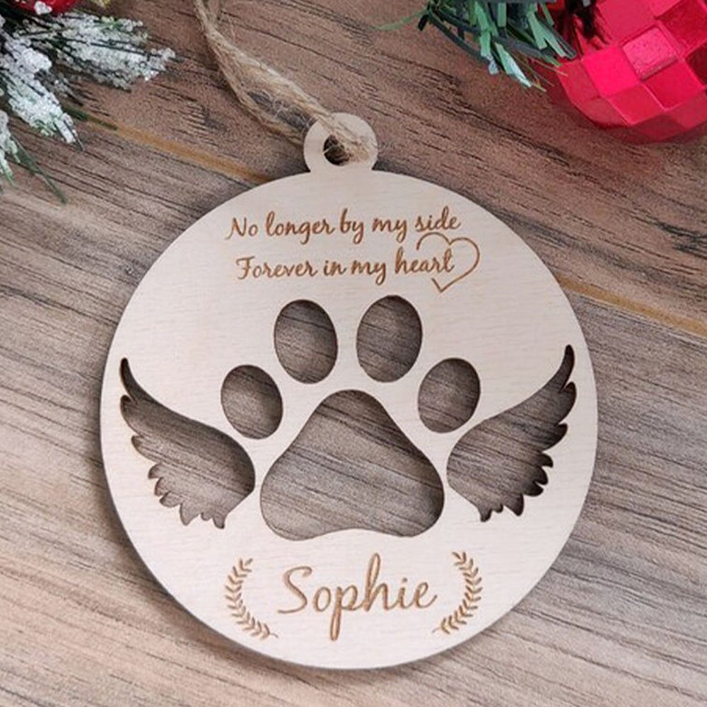 Forever In My Heart Memorial Ornament Personalized Angel Wings Name