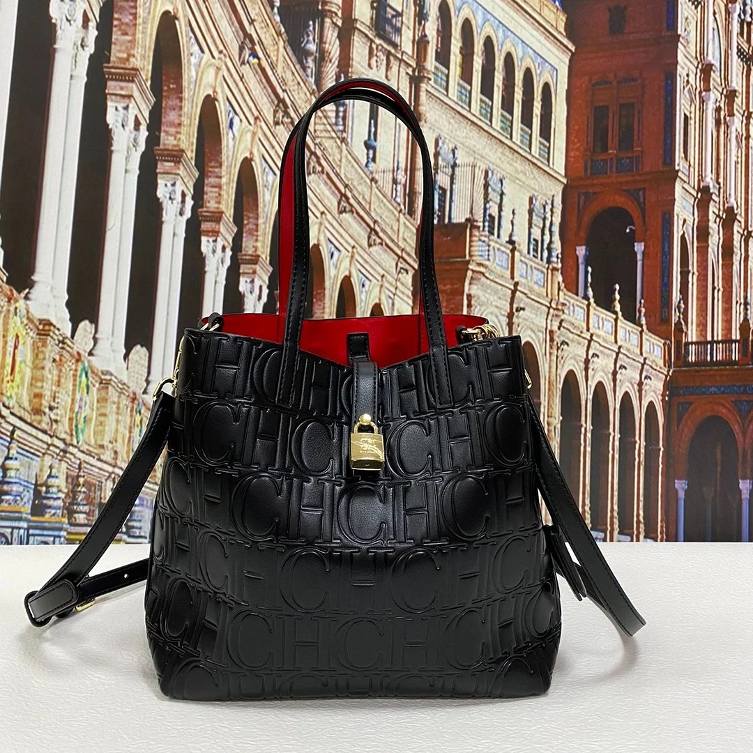 CHCH HCHC 100 Genuine Leather Embossed Pattern Women Bucket Bags Luxury Brand Designer Wallets