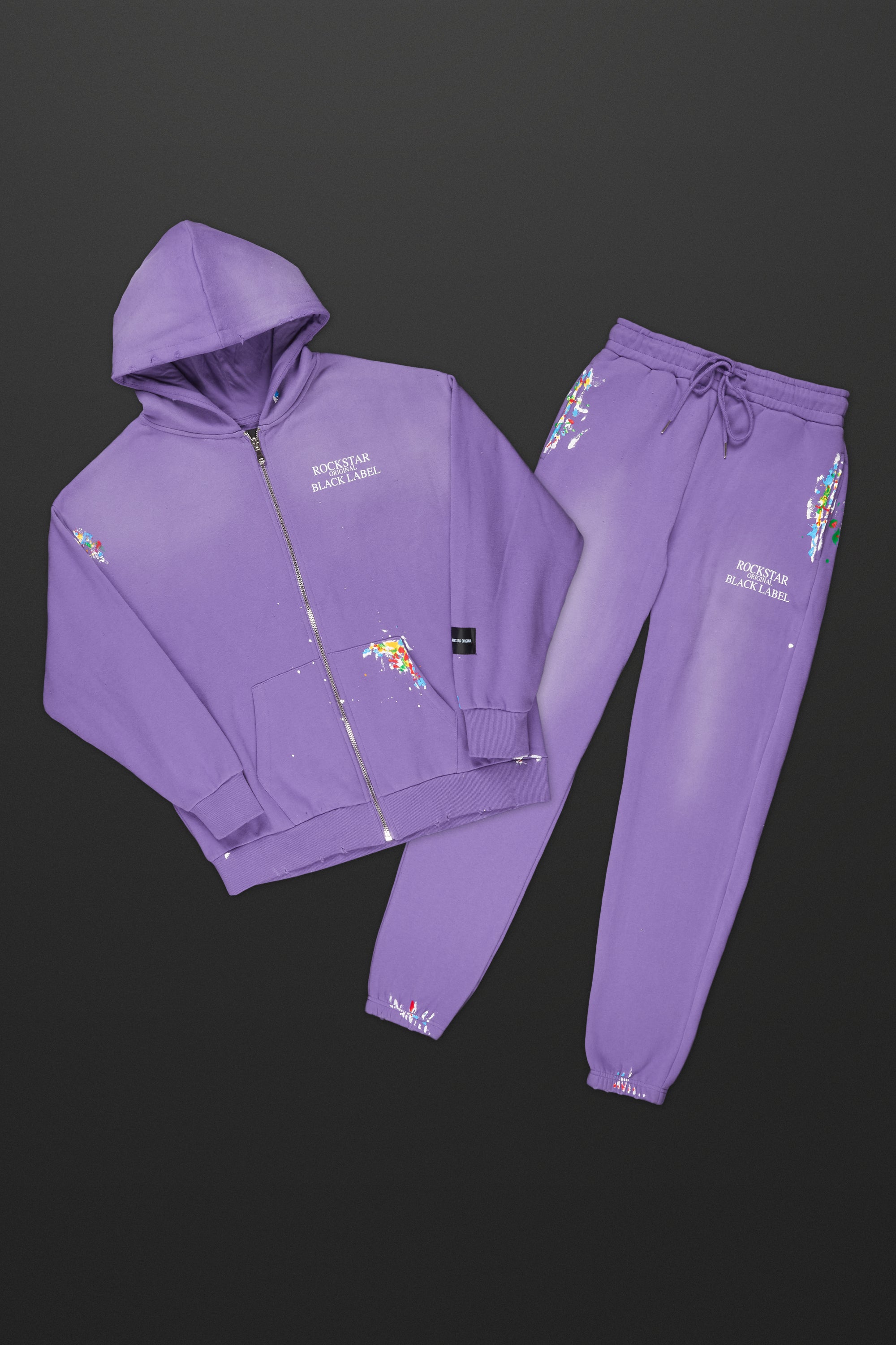 Art Dist. Purple Zip Up Hoodie Track Set
