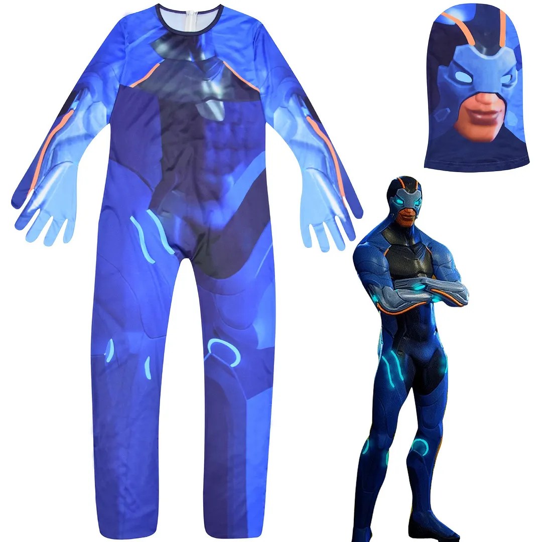 Fortnite Carbide Halloween Cosplay Costume Jumpsuit with Mask Outfits